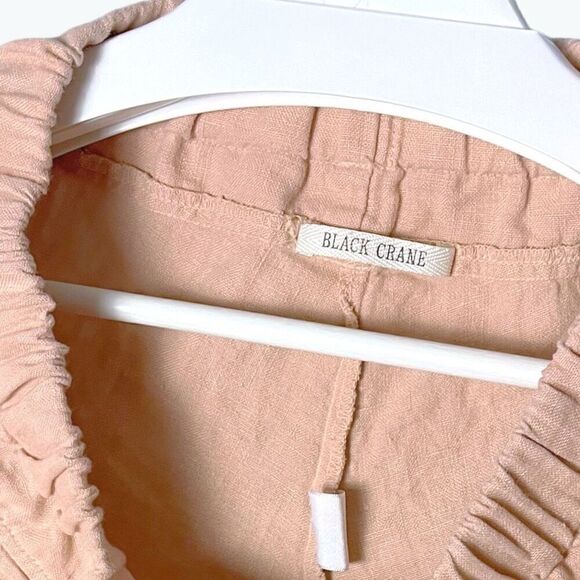 BLACK CRANE EUC Linen carpenter pants in Nude Size S - Picture 6 of 7